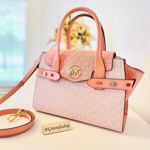 Michael Kors Purse Carmen Medium Flap Satchel shoulder bag sherbert new